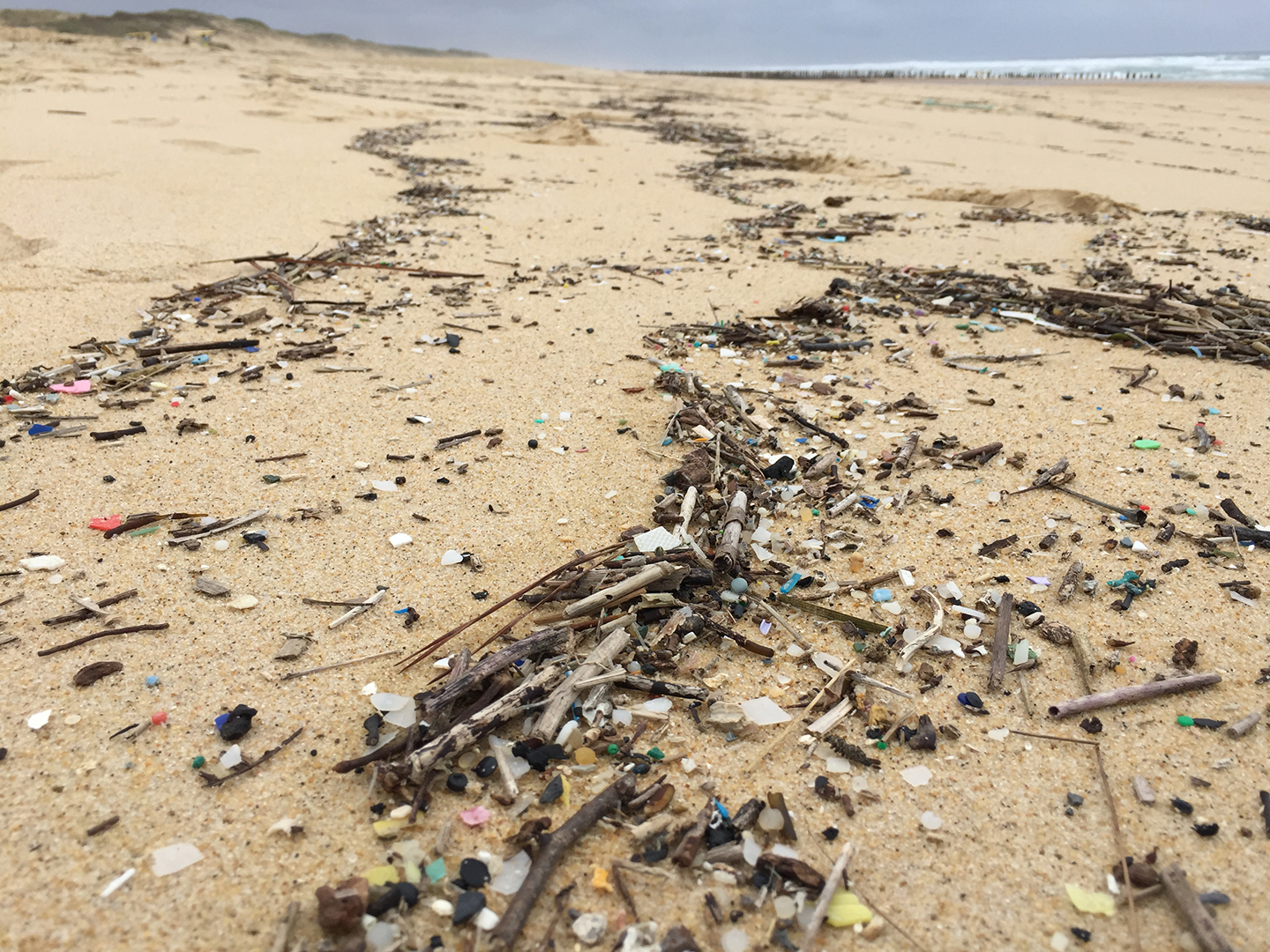 Mikroplastik an der französischen Atlantikküste im Herbst 2019.