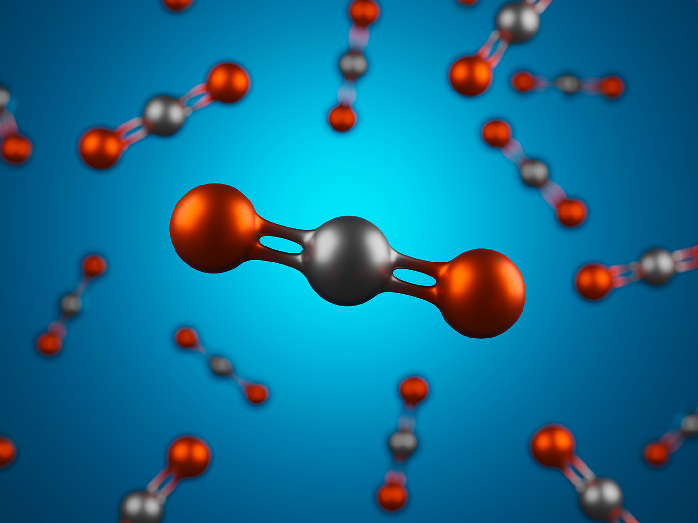 Darstellung eines Kohlendioxidmoleküls Darstellung eines Kohlendioxidmoleküls