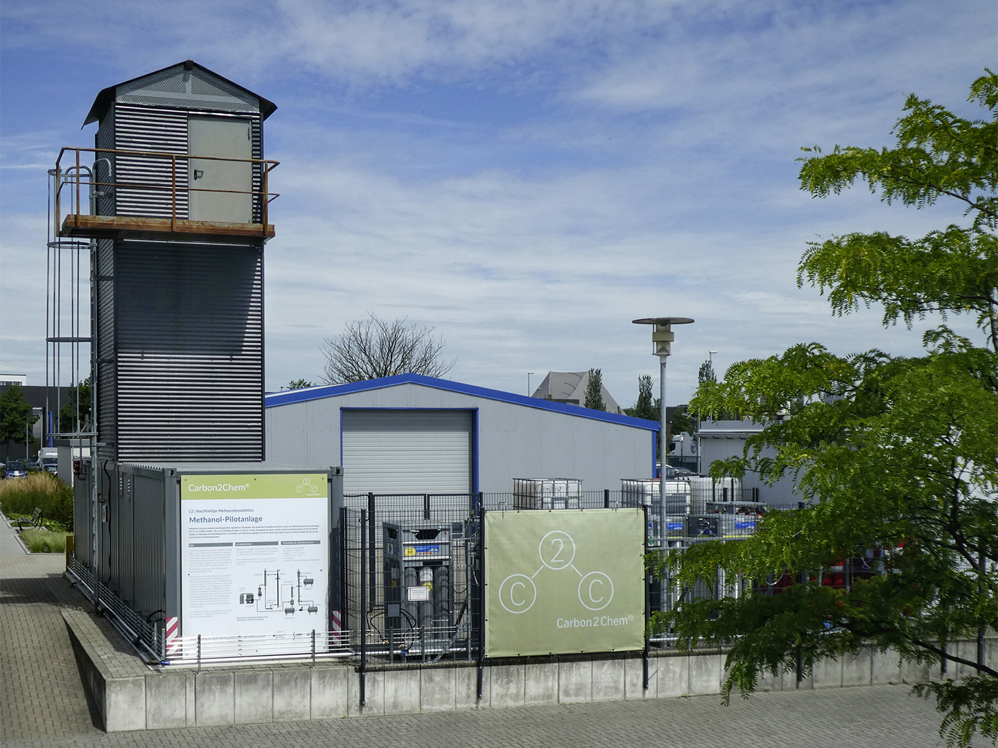 Blick auf die Methanolanlage an ihrem bisherigen Standort am Fraunhofer UMSICHT in Oberhausen.